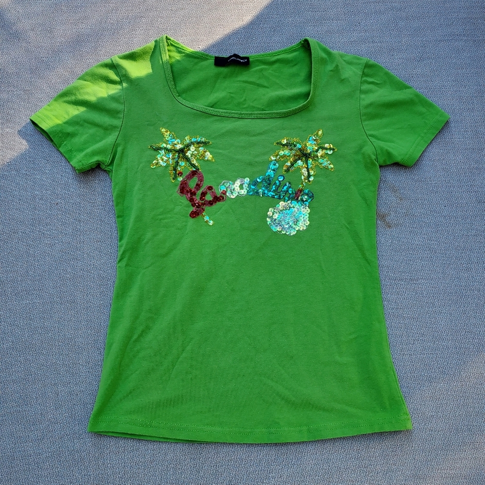 3/$50 DSQUARED2 Green Sequin Tee